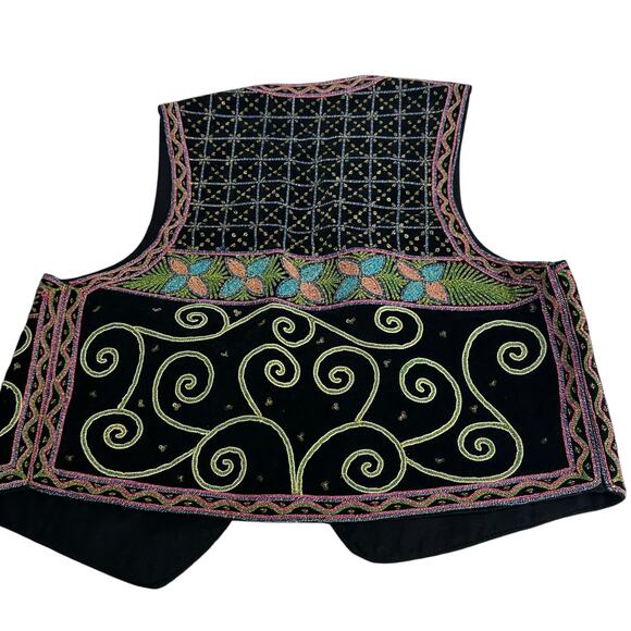 Carol Horn Workshop Boho Sequins Velvet Metallic Quilted One Size - Picture 2 of 8